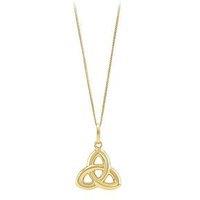 The Love Collection 9Ct Yellow Gold 15Mm X 17Mm Celtic Knot Pendant/18'