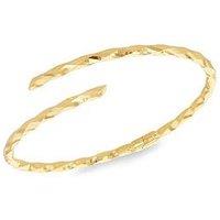 The Love Collection 9Ct Yellow Gold Twisted Tube Crossover Hinged Bangle