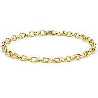 The Love Collection 9Ct Yellow Gold 130 Hollow Oval Belcher Bracelet 18Cm/7'