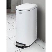 Black & Decker B+D 30L Curved Slim Line Pedal Bin - White