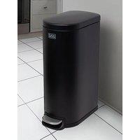 Black & Decker B+D 30L Curved Slim Line Pedal Bin - Matt Black
