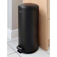 Black & Decker B+D 30L Dome Lid Pedal Bin - Matt Black