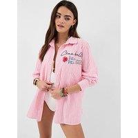 Accessorize Ciao Bella Embroidered Stripe Shirt