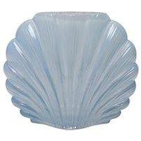 Hestia Blue Shell Shaped Glass Vase
