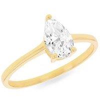 The Love Collection 9Ct Yellow Gold 8 X 5Mm Pear Cz Ring
