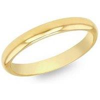 The Love Collection 9Ct Yellow Gold 3Mm Comfort Fit Plain Wedding Band Ring
