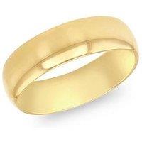 The Love Collection 9Ct Yellow Gold 6Mm Comfort Fit Plain Wedding Band Ring