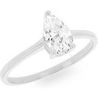 The Love Collection 9Ct White Gold 8 X 5Mm Pear Cz Ring