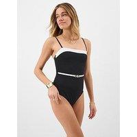 Accessorize Mono Belted Shaping Swimsuit