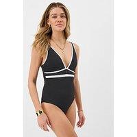 Accessorize Contrast Plunge Shaping Swimsuit