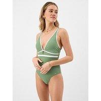 Accessorize Contrast Plunge Shaping Swimsuit