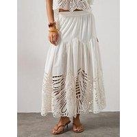 Allsaints Femi Tiered Cotton Maxi Skirt - White