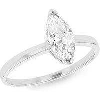 The Love Collection 9Ct White Gold 10Mm X 5Mm Marquise Cz Ring