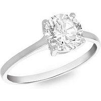 The Love Collection 9Ct White Gold 7Mm Cz Solitatire Ring
