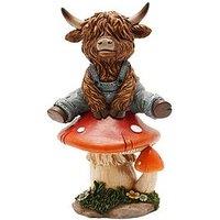 Country Living Highland Cow On A Mushroom