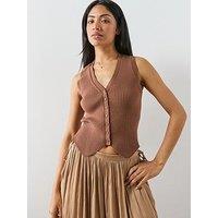 Allsaints Cruz Waistcoat - Brown