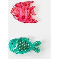 Accessorize 2-Pack Tropical Fish Claw Clips
