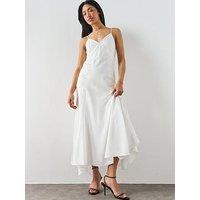 Allsaints Ava Strappy Satin Midi Dress - White