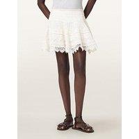 Allsaints Lillith Embroidered Mini Skirt - White