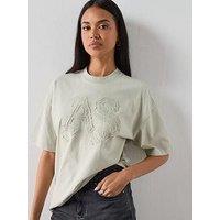 Allsaints Snarl Etta Logo T-Shirt - Mallow White