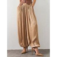 Allsaints Eshe Baggy Fit Satin Trousers - Brown