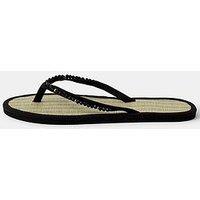 Accessorize Beaded Seagrass Flip Flops
