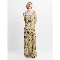 French Connection Floral Chiffon Print Ruffle Maxi Dress