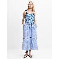 French Connection Cotton Breezy Floral Scalloped Midi Sundress