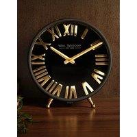 Hestia Black & Gold Table Clock - 25Cm