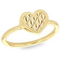 The Love Collection 9Ct Yellow Gold 9Mm X 7.9Mm Shimmer Heart Ring