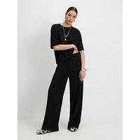 River Island Premium Wide Leg Co-Ord Jogger - Black