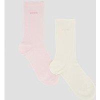 Boss Womens 2 Pack Bamboo Blend Regular Socks - Pink/Cream