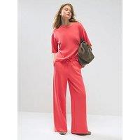 River Island High Waist Neo Premium Wide Leg Jogger - Orange