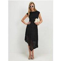 River Island Lace Skirt Hybrid Drape Dress - Black