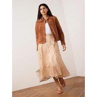 Mint Velvet Orange Stripe Aline Skirt