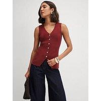 River Island Knitted Waistcoat - Rust