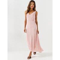 Boss V-Neck Slip Dress In Crepe De Chine - Pink