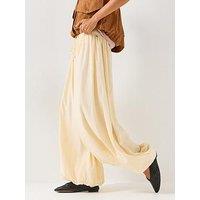 Boss Women'S Wide Leg Drawstring Trousers With Fluid Drape - Yellow