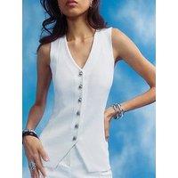 River Island Ll Waistcoat - White
