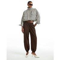 River Island Elasticated Balloon Trouser - Brown