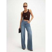 River Island Seamed Baggy Straight Leg Jeans - Blue
