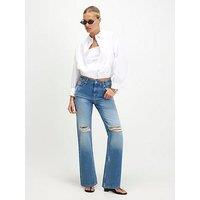 River Island 90S Slim Straight Leg Ripped Jeans - Blue