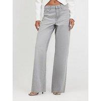 River Island Relaxed Straight Leg Jeans - Grey
