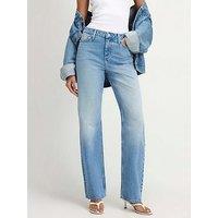 River Island Bunton 90S Slim Straight Leg Jeans - Blue