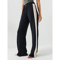 Boss Tracksuit Bottoms With Contrast-Stripe Side Seams - Black
