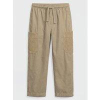 The Very Collection Boys Woven Cord Cargo Pocket Basic Trousers - Beige