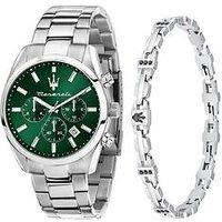 Maserati Attrazione 43Mm Mlt Green Dial Ss Br+Jew