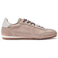 Moda In Pelle Ares Taupe Suede Suede Trainer With Contrast Laces