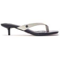 Moda In Pelle Melodi Monochrome Porvair Kitten Heel Toe Post Sandal
