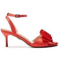 Moda In Pelle Lotty & Satin Low Sandals With Large Bow Trim - Orange